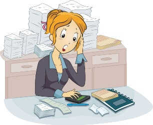 accountant sitting at desk